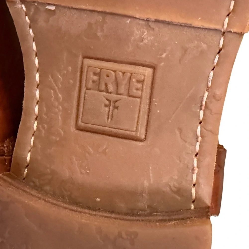 Frye Veronica Harness Chelsea Whiskey Brown Leather Side Zip Boot Size 8.5 #1994